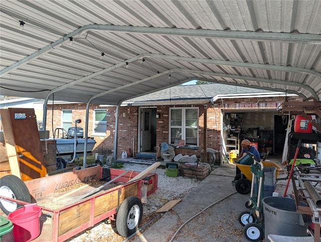 view of patio featuring a carport