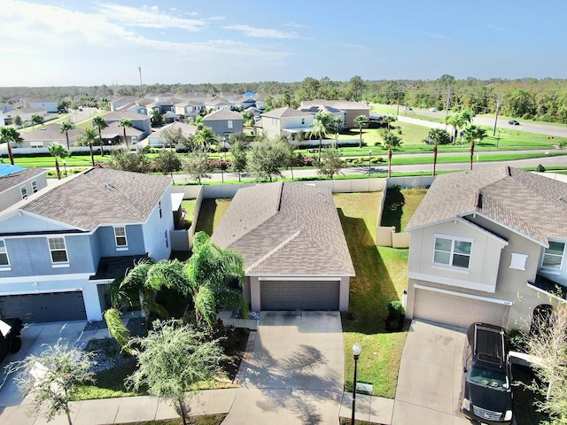 aerial view with a residential view