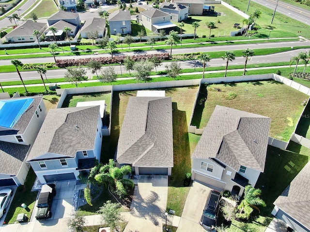 drone / aerial view with a residential view