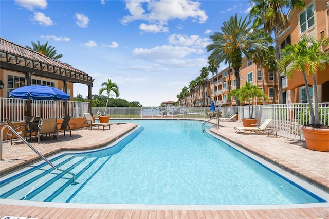 view of pool with a patio area