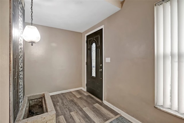 entrance foyer with wood-type flooring