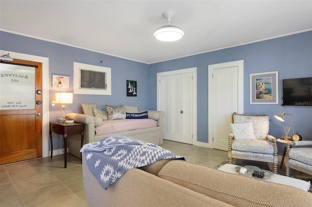 view of tiled living room