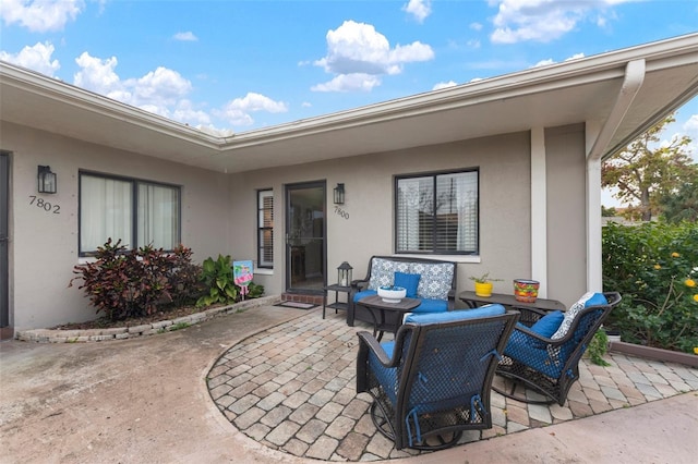 view of patio / terrace featuring an outdoor hangout area