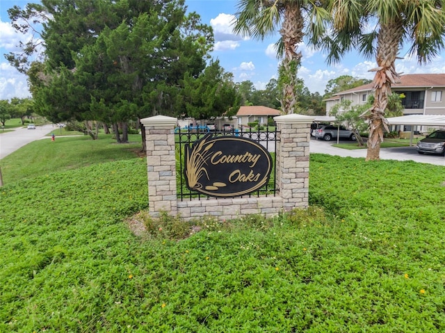 view of community sign