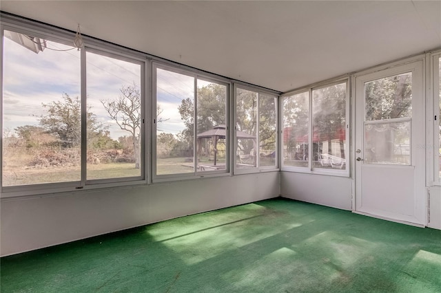 view of unfurnished sunroom