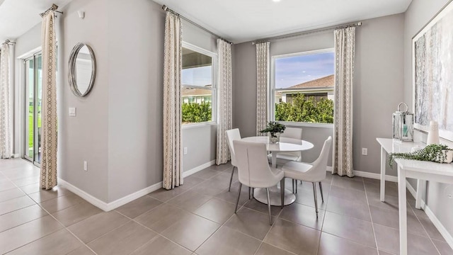 view of tiled dining area