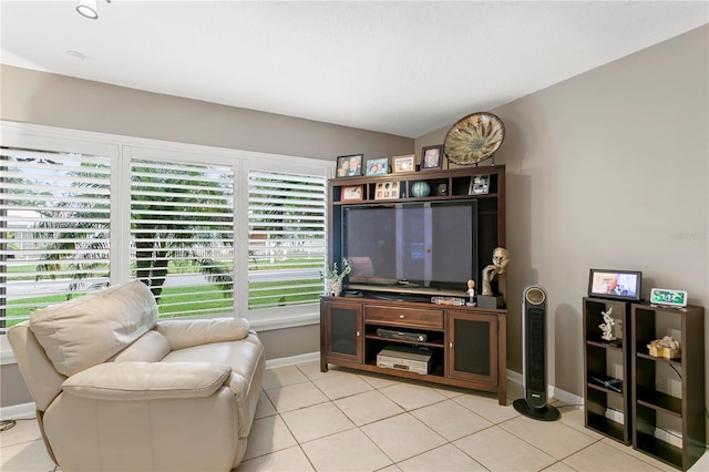 view of tiled living room