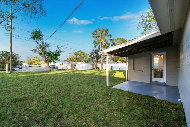 view of yard featuring a patio area