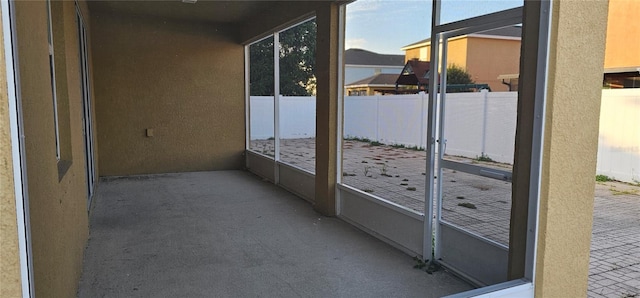 view of unfurnished sunroom