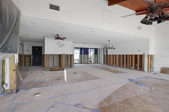 miscellaneous room with an inviting chandelier