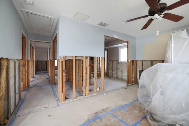 misc room with ceiling fan