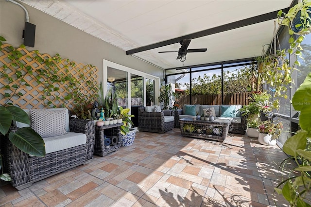 view of patio / terrace featuring an outdoor living space