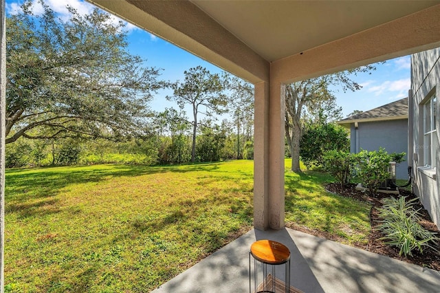 view of yard with a patio area