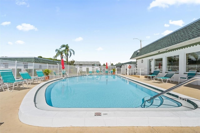 view of pool featuring a patio area