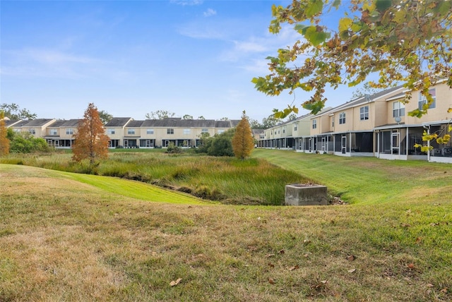 view of home's community featuring a yard