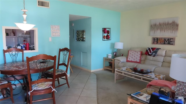 view of tiled living room