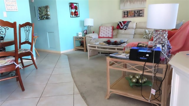 view of tiled living room