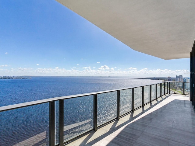 balcony with a water view