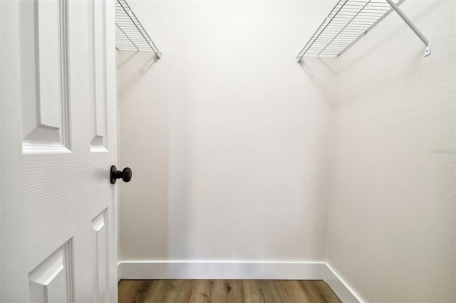 spacious closet featuring hardwood / wood-style flooring