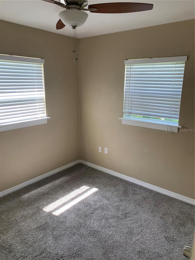 3402 W Obispo St, Tampa, FL 33629 - empty room featuring carpet flooring, a wealth of natural light, and ceiling fan