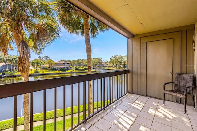 balcony with a water view