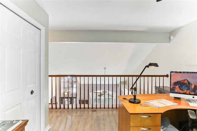 office space featuring light hardwood / wood-style flooring