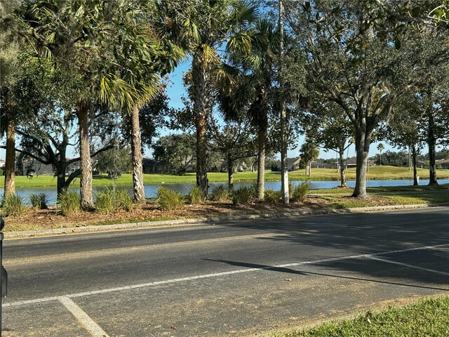 view of street featuring a water view