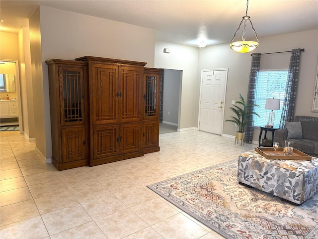 view of tiled living room