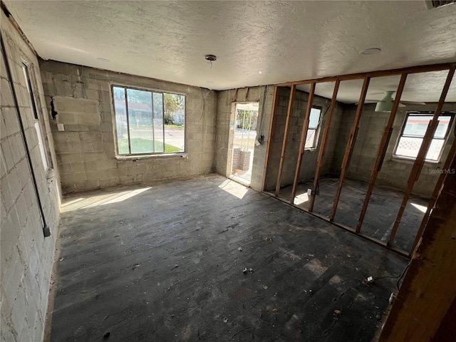 misc room featuring a textured ceiling