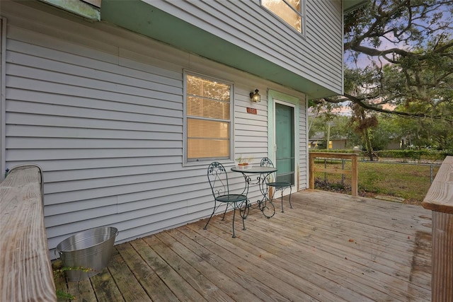 view of deck at dusk