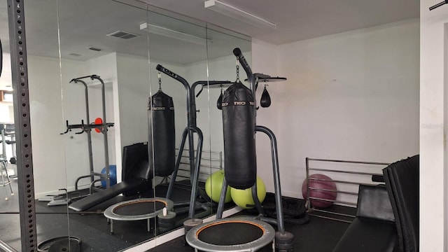 exercise room with visible vents