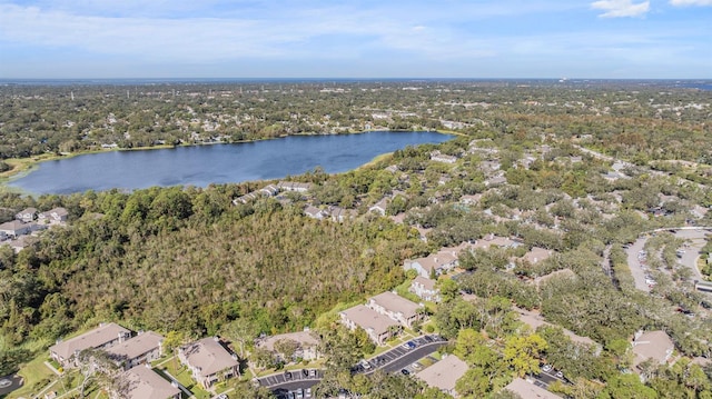 bird's eye view with a residential view and a water view