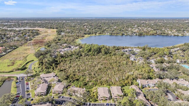 bird's eye view with a residential view and a water view