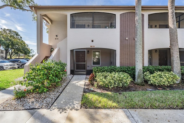 view of front of home with stucco siding