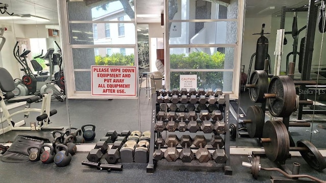 view of workout area