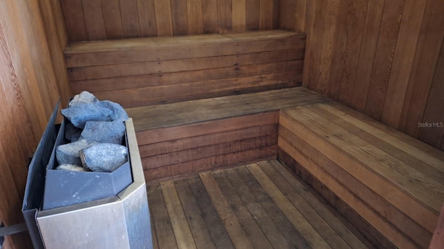 view of sauna