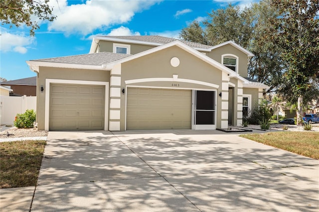 front facade with a garage