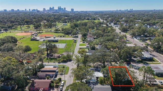 aerial view with a city view