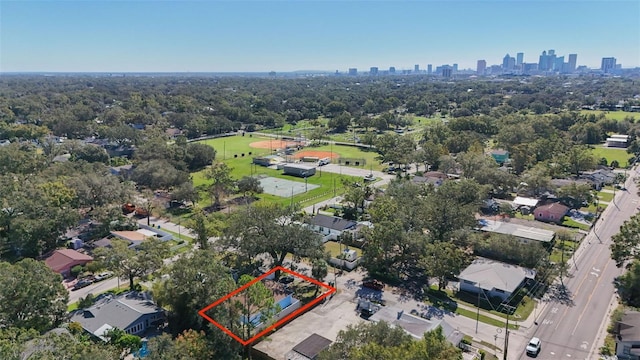 aerial view featuring a city view