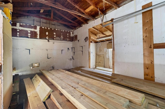 miscellaneous room featuring vaulted ceiling