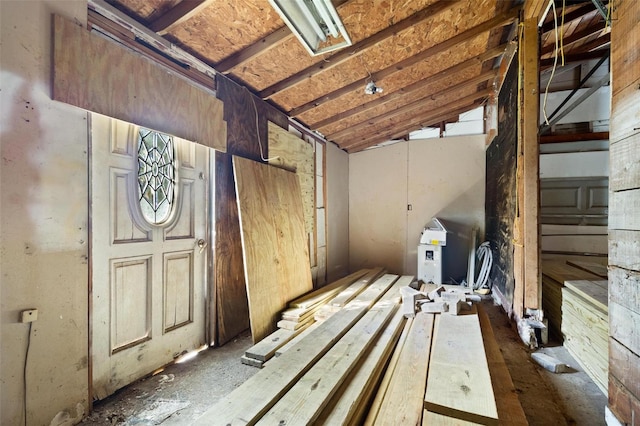 view of unfinished attic