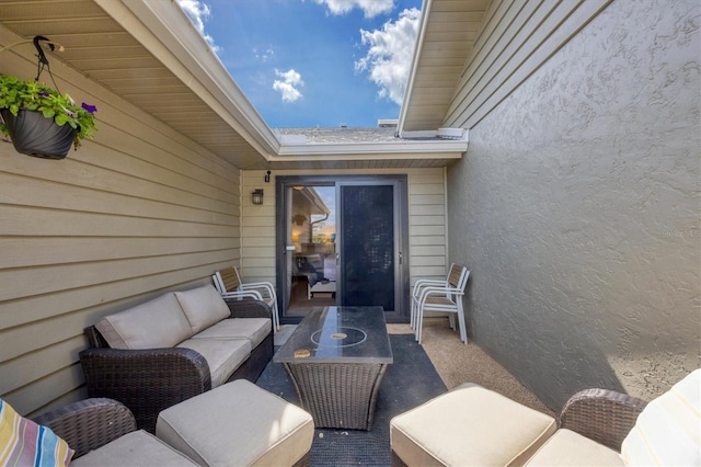 view of patio / terrace featuring an outdoor living space