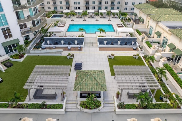 450 Knights Run Ave Unit 407, Tampa, FL 33602 - drone / aerial view of a pool area