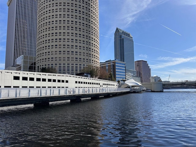 450 Knights Run Ave Unit 407, Tampa, FL 33602 - water view with a notable bridge and nearby urban area