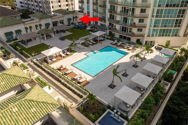 450 Knights Run Ave Unit 407, Tampa, FL 33602 - aerial view of a pool