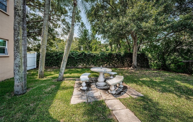 view of yard with fence