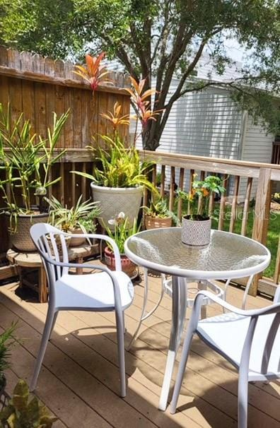 wooden balcony with a wooden deck