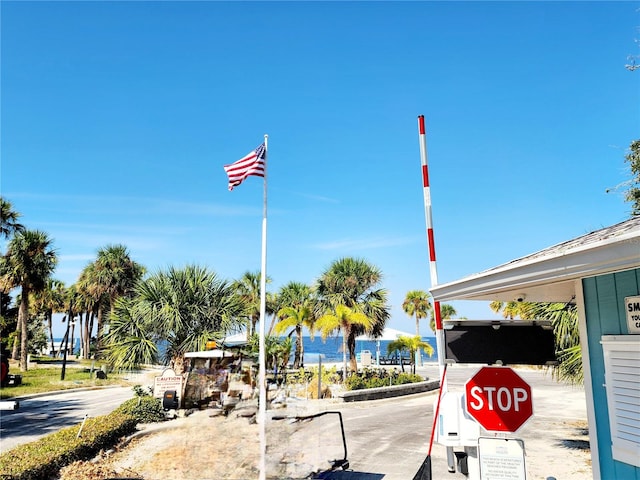 view of road featuring a water view