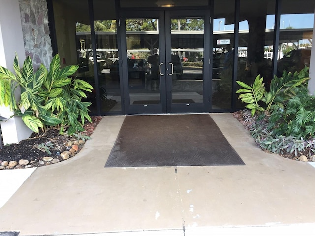 view of exterior entry with french doors