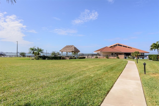 view of yard with a gazebo